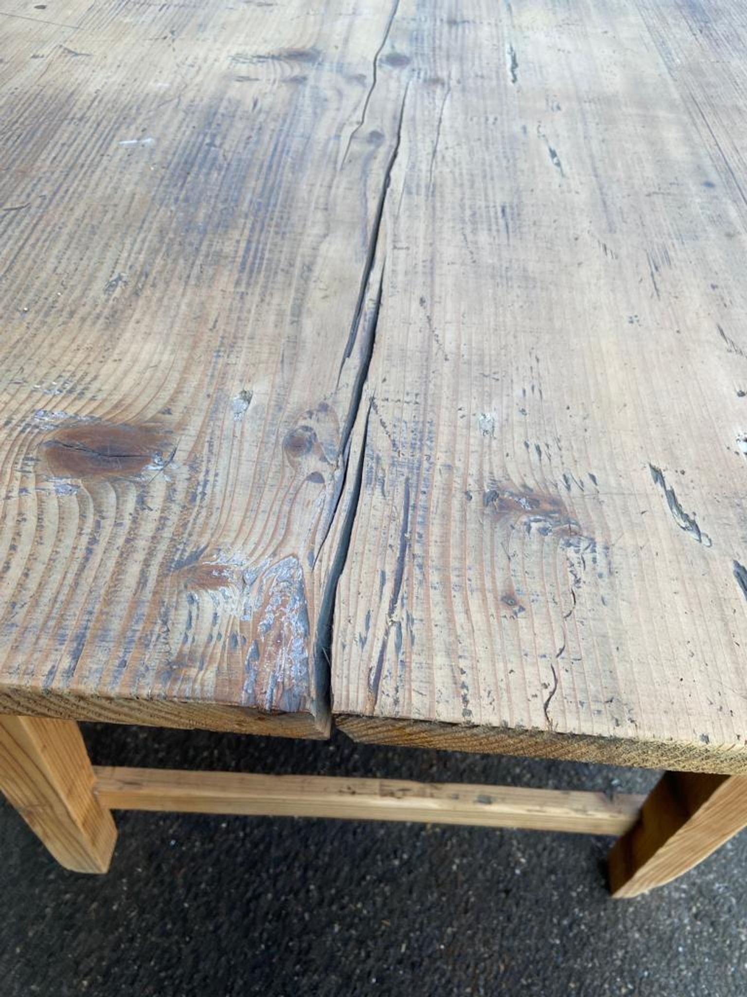 Table de ferme 300 cm en sapin 1900