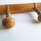 Wooden wall coat rack with 5 hooks