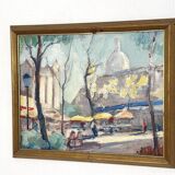 Mid Century Swedish Oil on Panel – “Lakerstationen” by L. Knut Norman