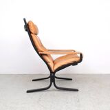 Ingmar Relling leather Siesta lounge chairs, Westnofa 1970s