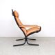Ingmar Relling leather Siesta lounge chairs, Westnofa 1970s