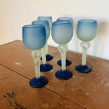 Ensemble de 6 verres à pied en pâte de verre
