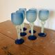 Ensemble de 6 verres à pied en pâte de verre