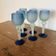 Ensemble de 6 verres à pied en pâte de verre