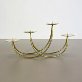 Sculptural solid brass candleholder by Harald Buchrucker Bauhaus, Germany, 1950s