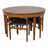 Table à manger ronde extensible et chaises du milieu du siècle de McIntosh, années 1960