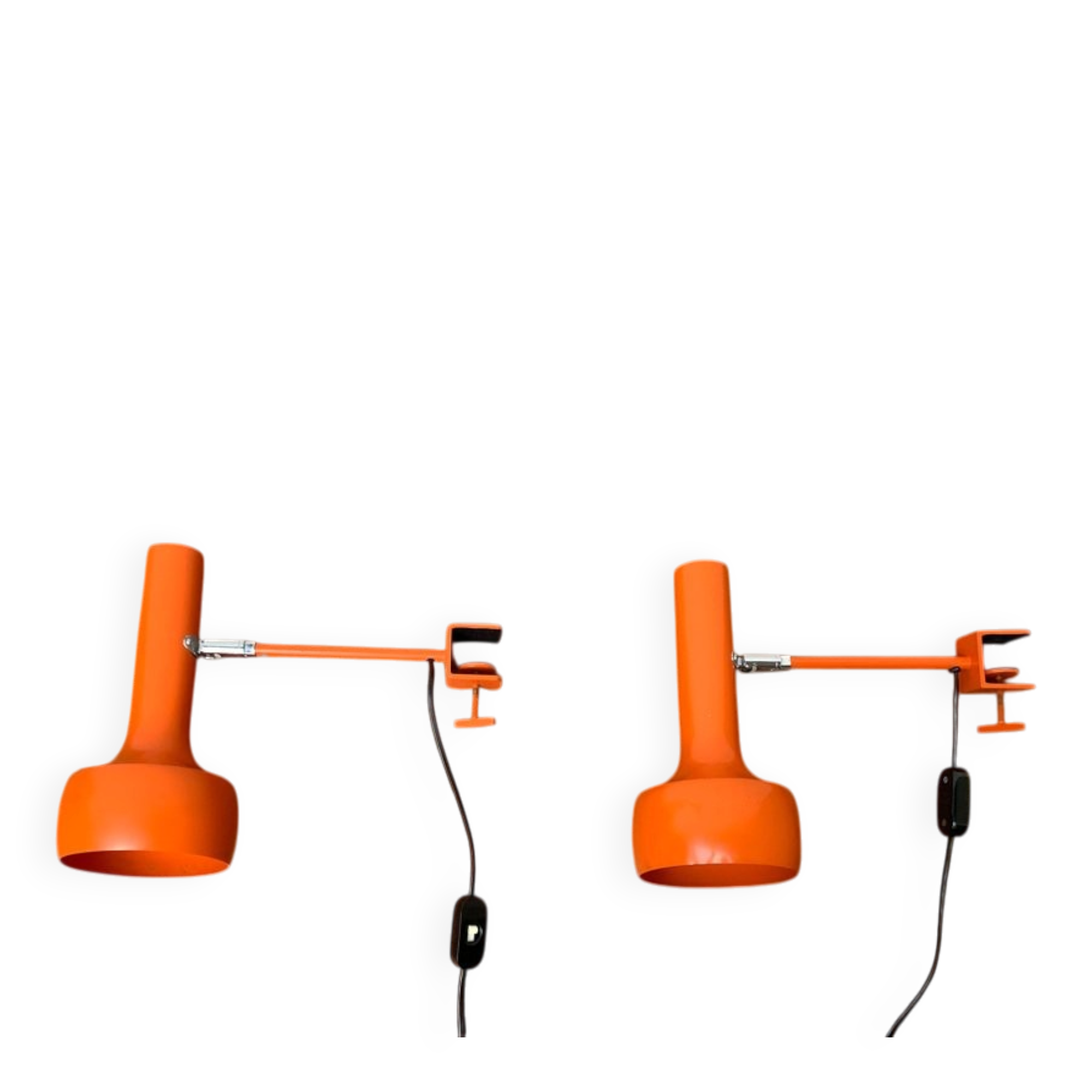 Mid-century Swiss clamp table lamps by Swisslamps International, set of 2.