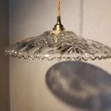 Vintage chiseled glass pendant light