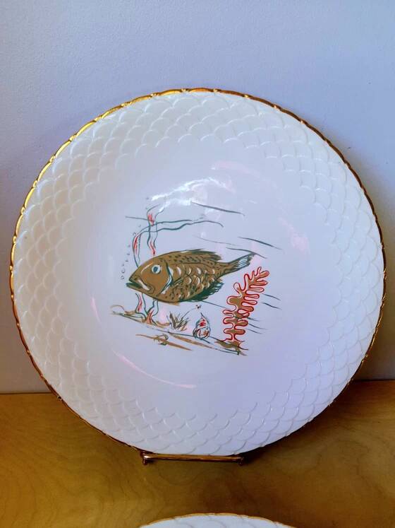 Fish plates in Limoges porcelain