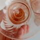 Pink rosé wine glasses
