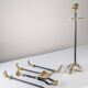 Brutalist iron and brass fireplace set by David Marshall, 1970s