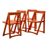 Beech foldable chair by Aldo Jacober for Alberto Bazzani, set of 4.