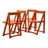 Beech foldable chair by Aldo Jacober for Alberto Bazzani, set of 4.
