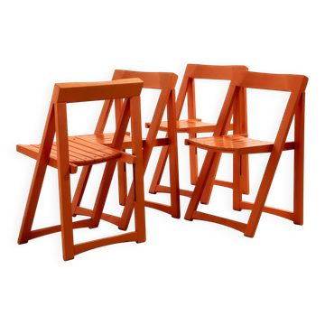 Beech foldable chair by Aldo Jacober for Alberto Bazzani, Set of 4