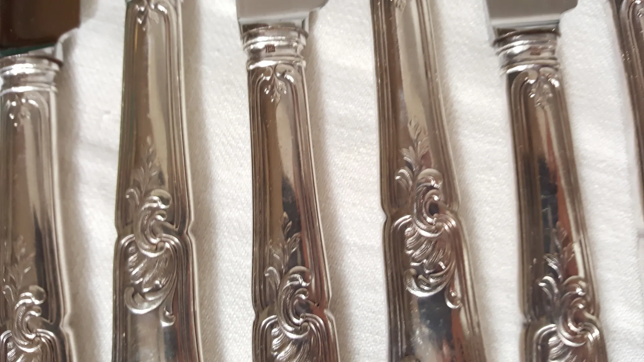 Table knives Émile Bergeron Silver-plated Rococo Style Louis XV