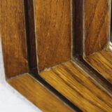 Octagonal oak mirror