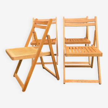 Series 4 vintage beech folding chairs