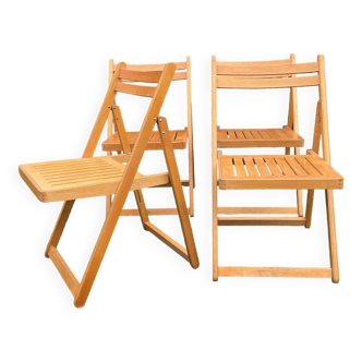 Series 4 vintage beech folding chairs