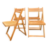 Série de 4 chaises pliantes vintage en hêtre