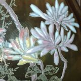 Ancien vase décor floral émaillé