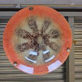 Antique orange German Art Deco WMF Ikora glass pendant lamp 1930