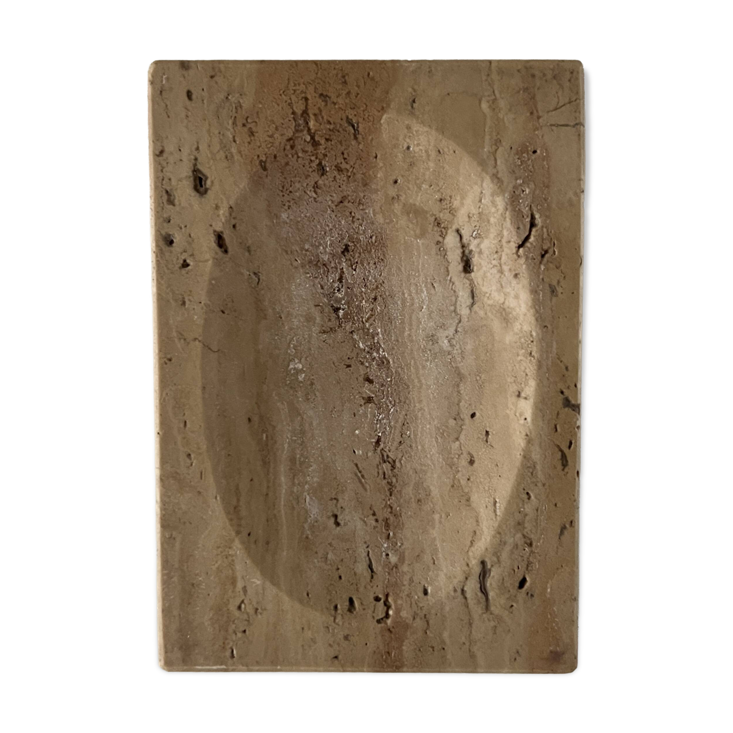 Travertine soap dish / pocket emptier, Italy 1970
