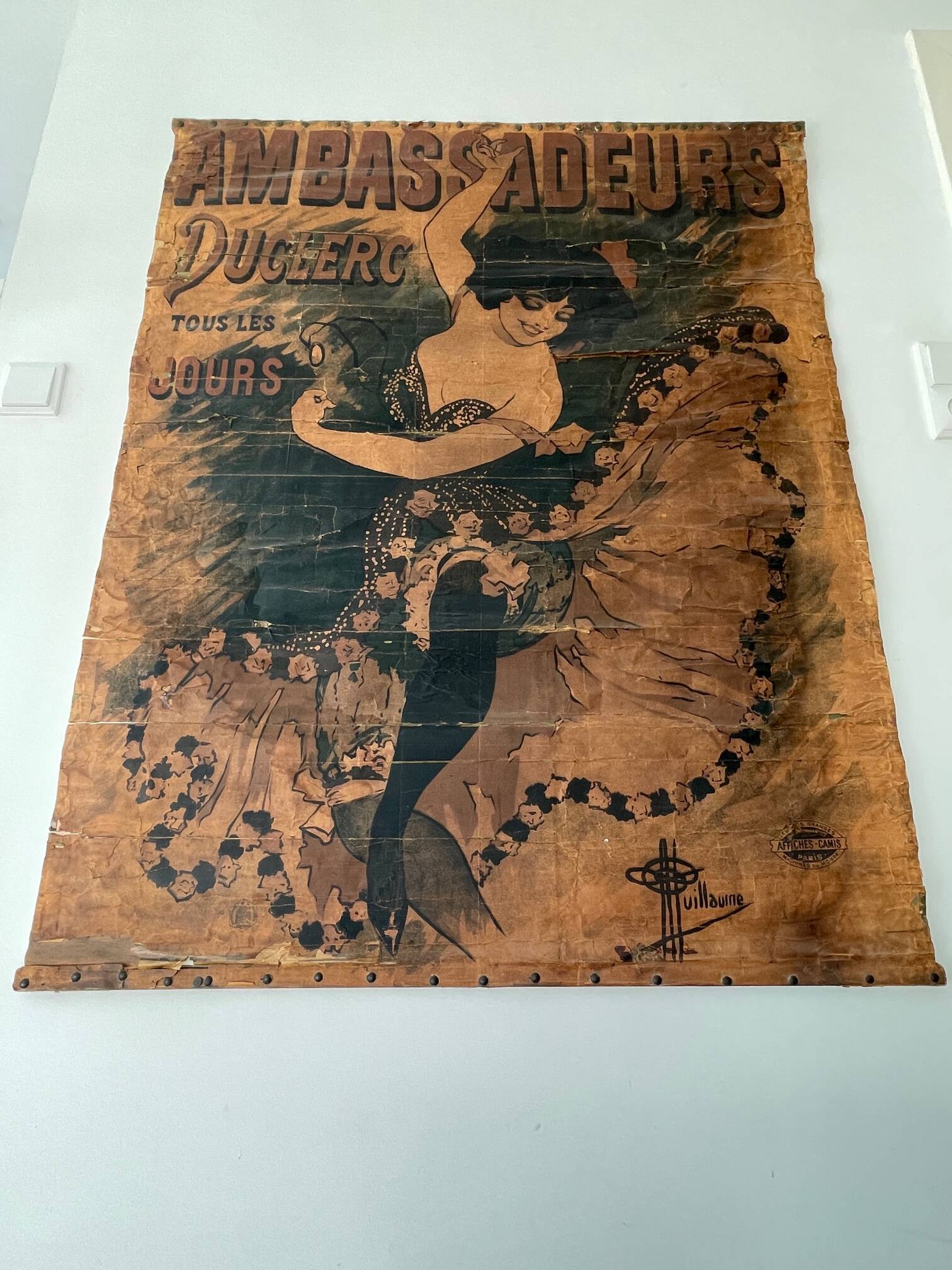 Affiche ancienne des années 1890 par Guillaume. Affiches - Camis Paris. Ambassadeurs Duclerc tous les Jours