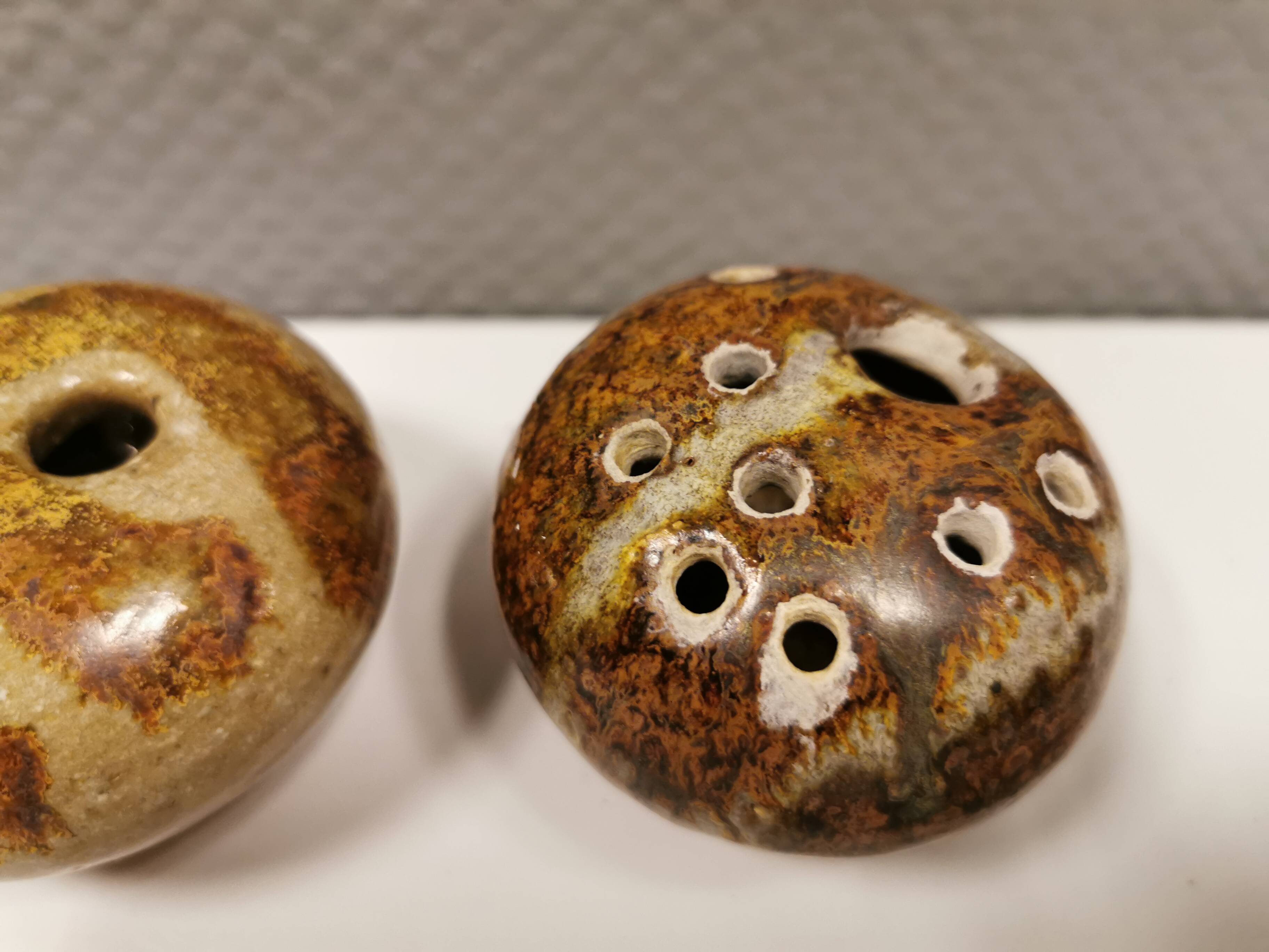 Three pierced vases (in Denmark we call them Mushroom vases)