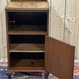 1930s English Burl Walnut Bedside Table