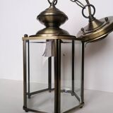 Lantern pendant light with beveled glasses