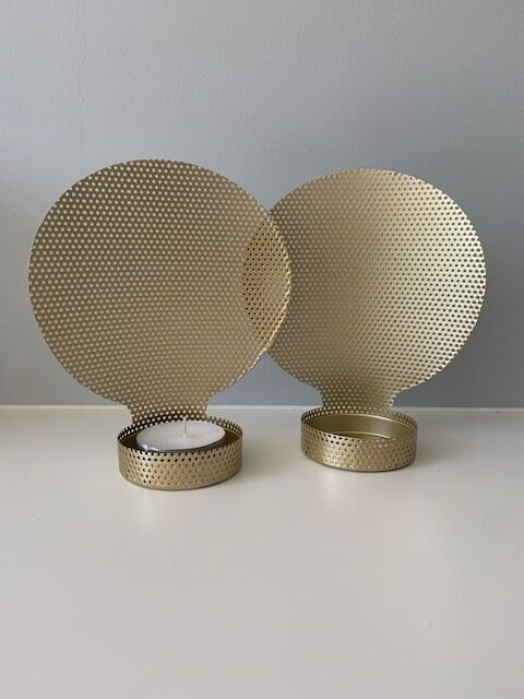 Pair of Wire Mesh Metal Candle holders