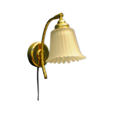 Danish wall lamp, brass and glass
