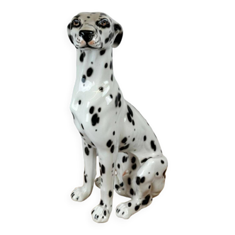 Grand chien dalmatien en céramique