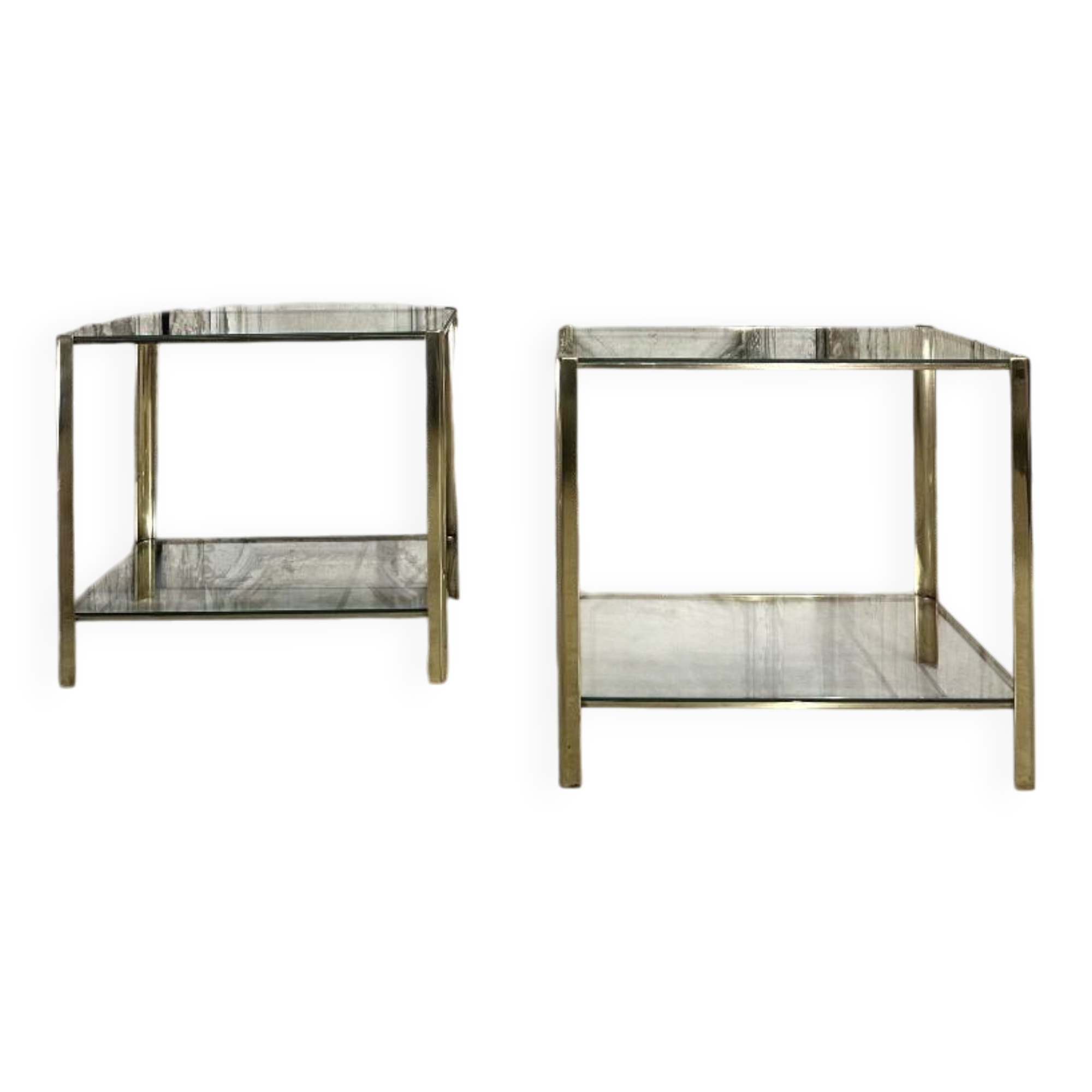 Pair of bronze side tables