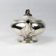 Christofle teapot in silver-plated metal & blackened wood – Triple Fine Line late 19th century