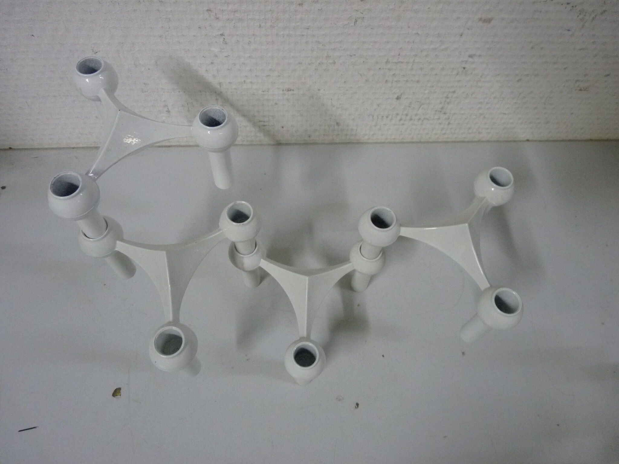 Lot de 4 bougeoirs Nagel blanc