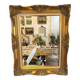 Golden wooden mirror in Louis XV style