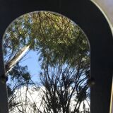 Mirror on vintage black vynil from the 60s 34x62cm