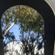 Mirror on vintage black vynil from the 60s 34x62cm