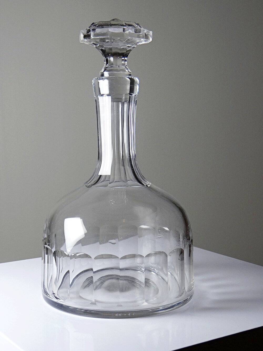 Antique wine decanter, faceted cut crystal
