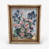 Nature morte pastel iris et oeillets
