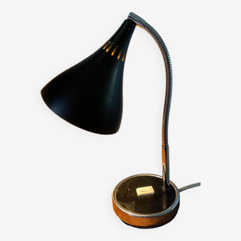 Lampe noire à col de cygne Design Italie vintage années 50/60