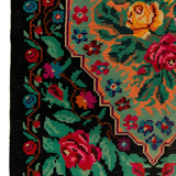 Vintage/handmade floral rug from 1970s, ukraine(moldova)