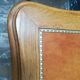 Louis XV style flat desk in walnut and leather