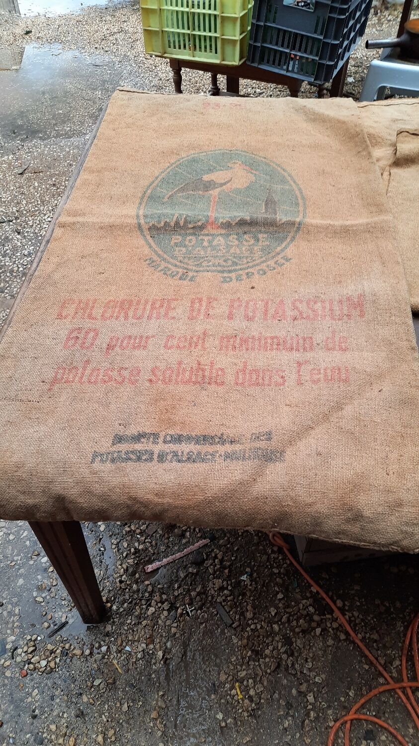 9 potash burlap bag from alsace