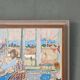 Peinture à l’huile suédoise vintage « The Loom » du milieu du siècle, figure dans un intérieur