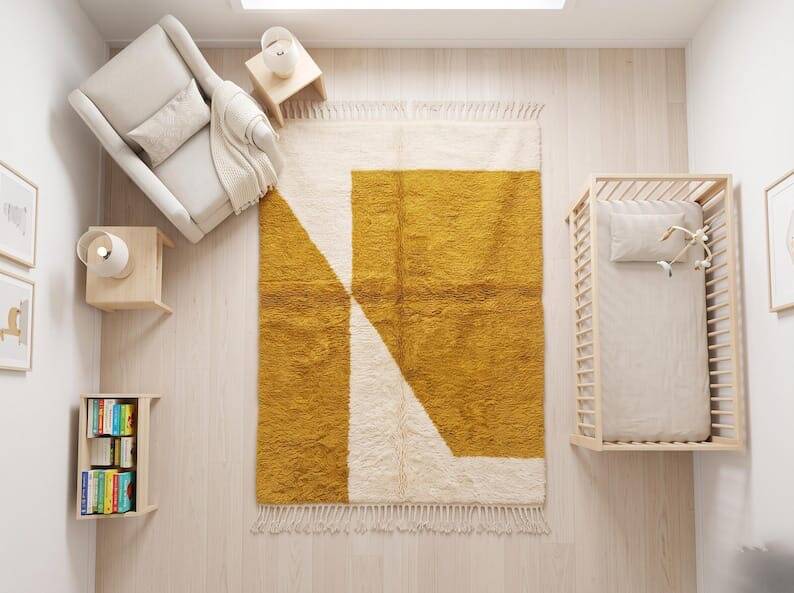 Natural wool rug for your traditional space 2/3 m