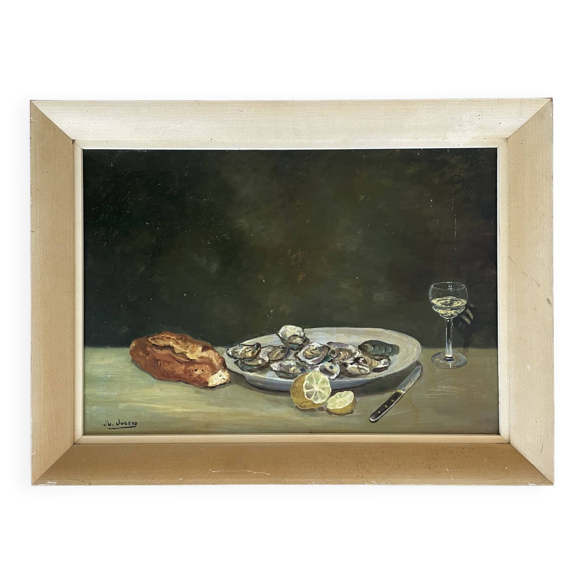 Still life, oil on panel signed