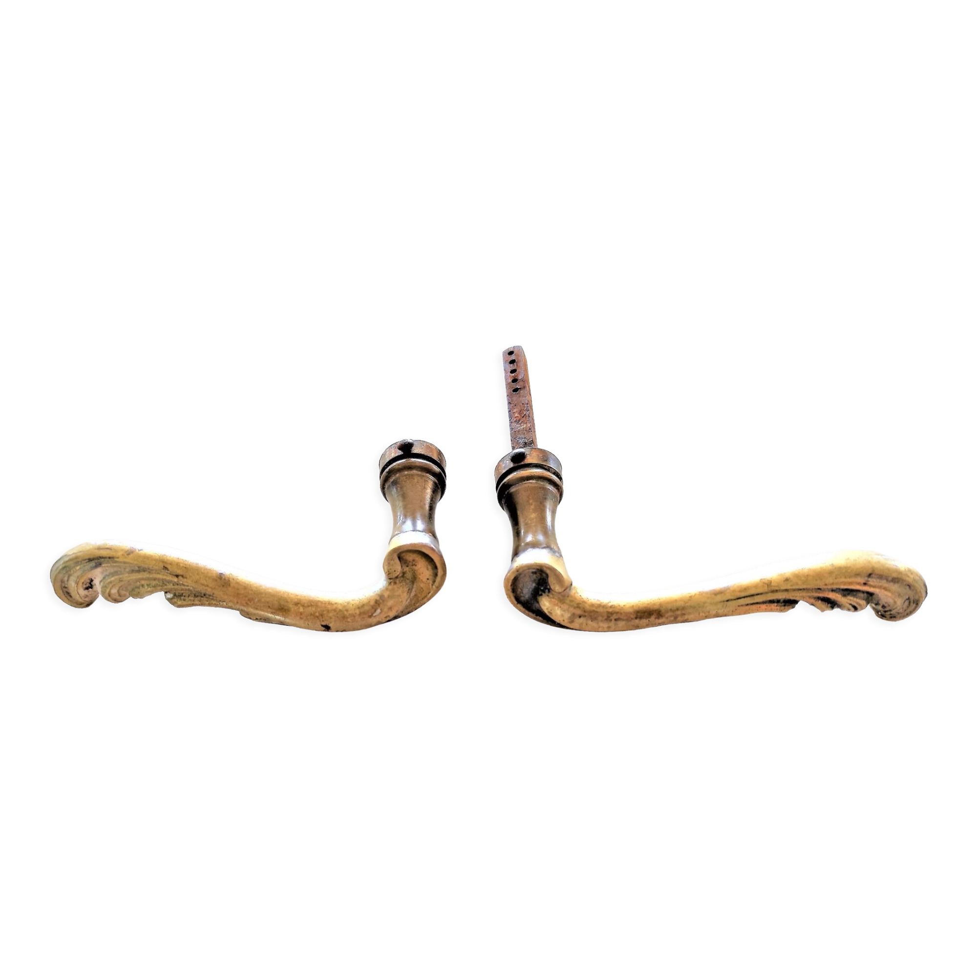 Door handle in square bronze