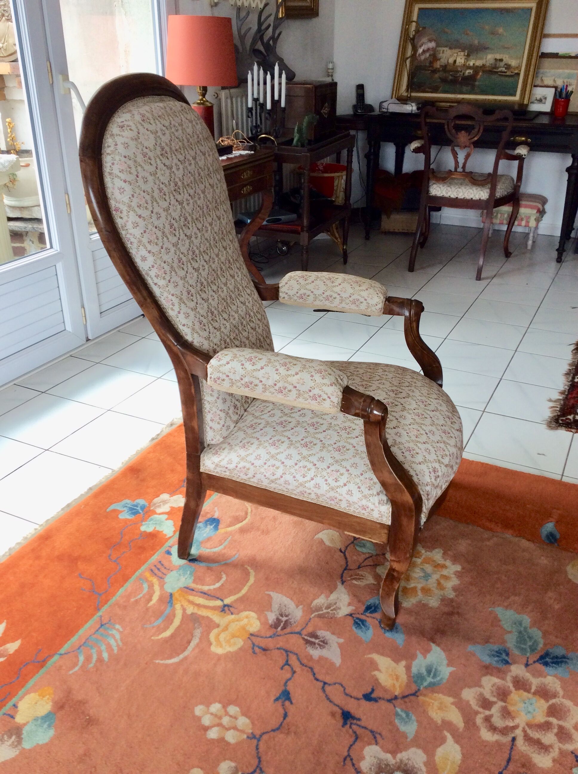 Armchair Voltaire massive walnut XlXeme